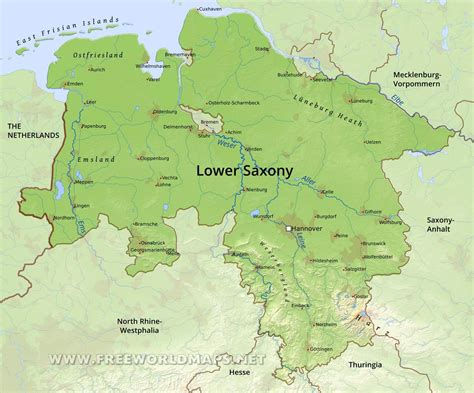 map of lower saxony